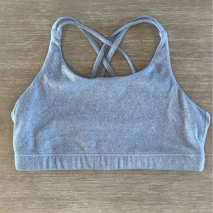 athleta grey bra cross back